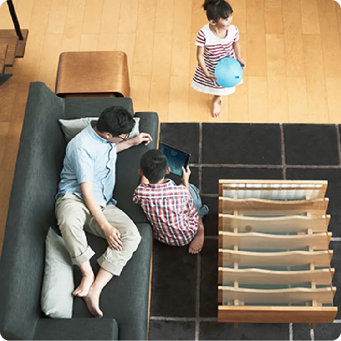 リビングを上から見た様子