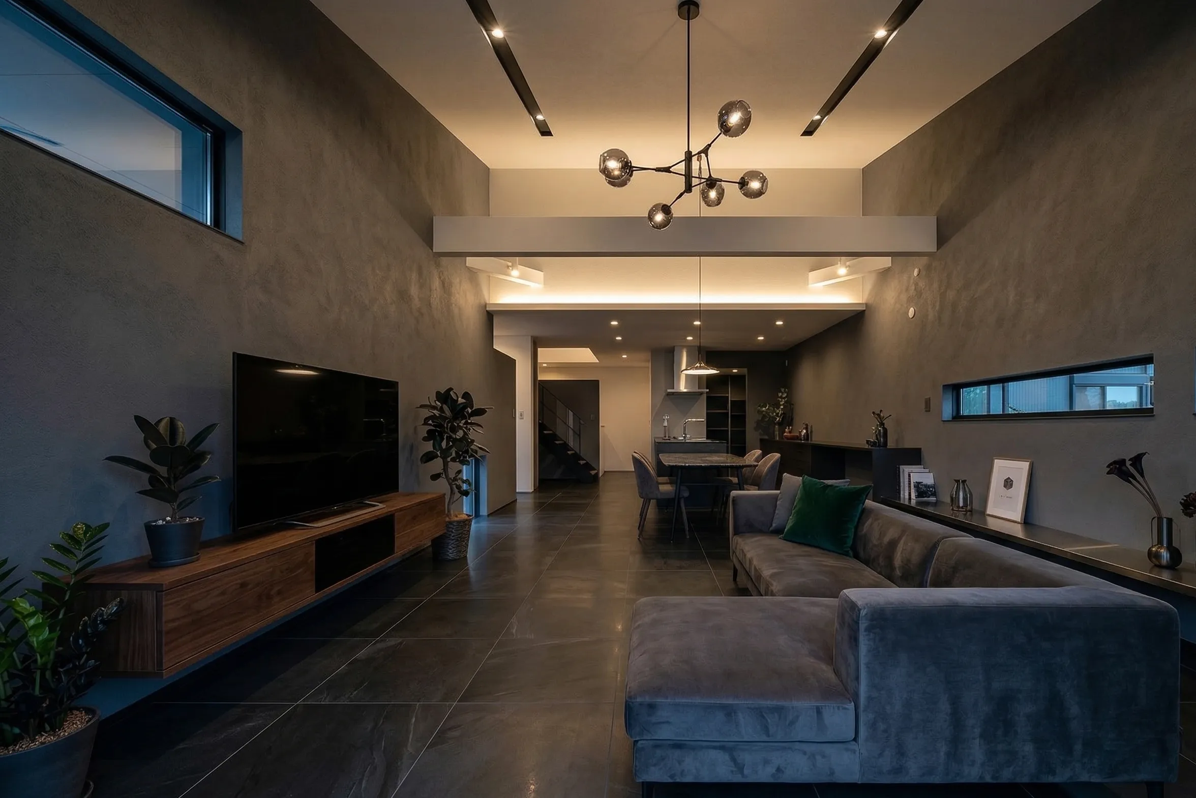 柱の少ない広々としたリビングのイメージ