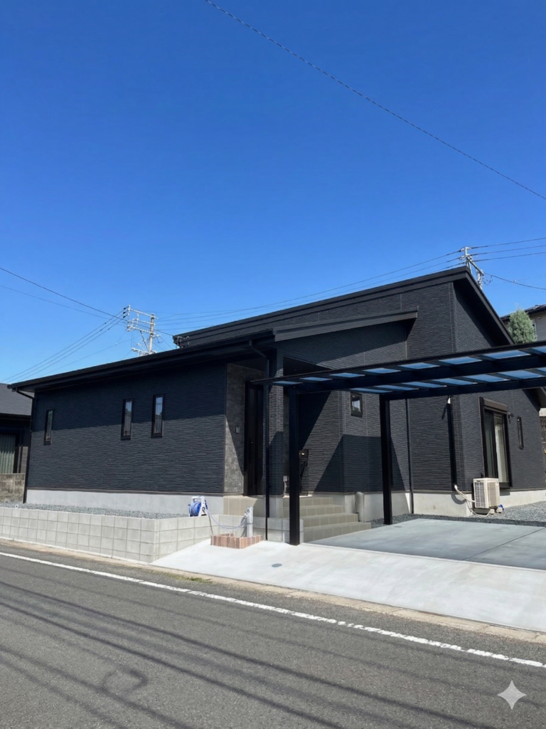 平屋風の開放感とモダンが融合する家｜乾太くん完備のランドリーと洗練された和モダン空間