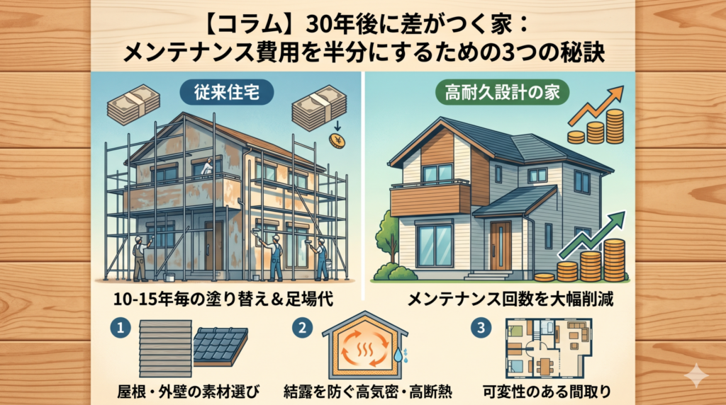 【コラム】「30年後に差がつく家」の共通点。メンテナンス費用を半分にするための3つの秘訣
