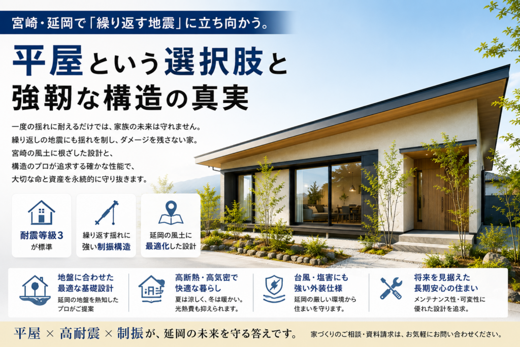 宮崎・延岡で「繰り返す地震」に立ち向かう。平屋という選択肢と強靭な構造の真実