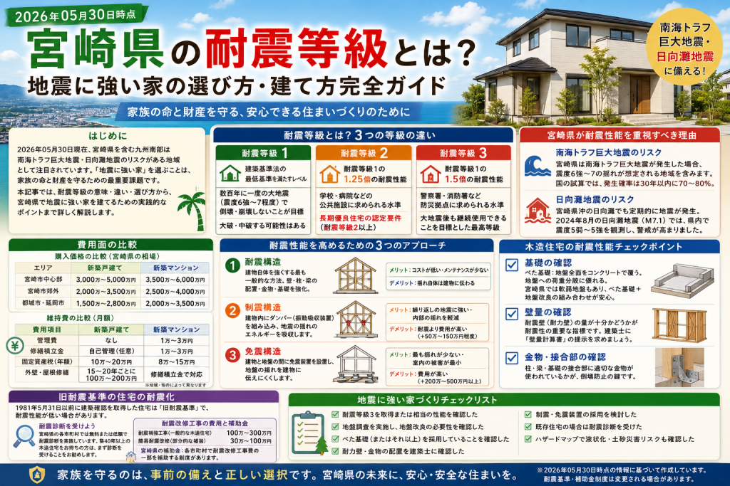 宮崎県の耐震等級とは？地震に強い家の選び方・建て方完全ガイド