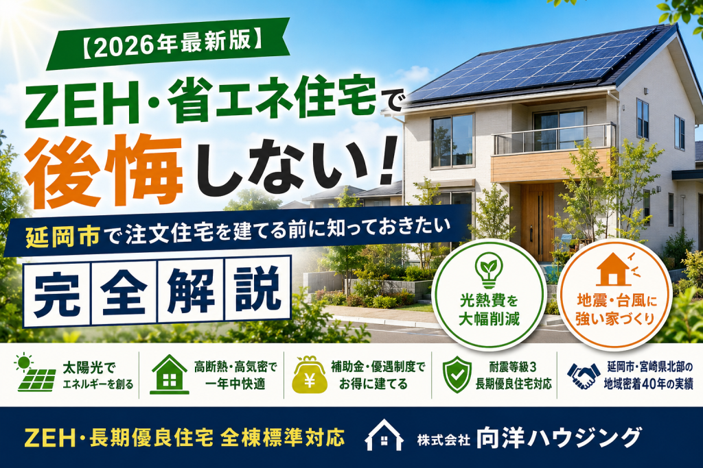 【2026年最新版】ZEH・省エネ住宅で後悔しない！延岡市で注文住宅を建てる前に知っておきたい完全解説