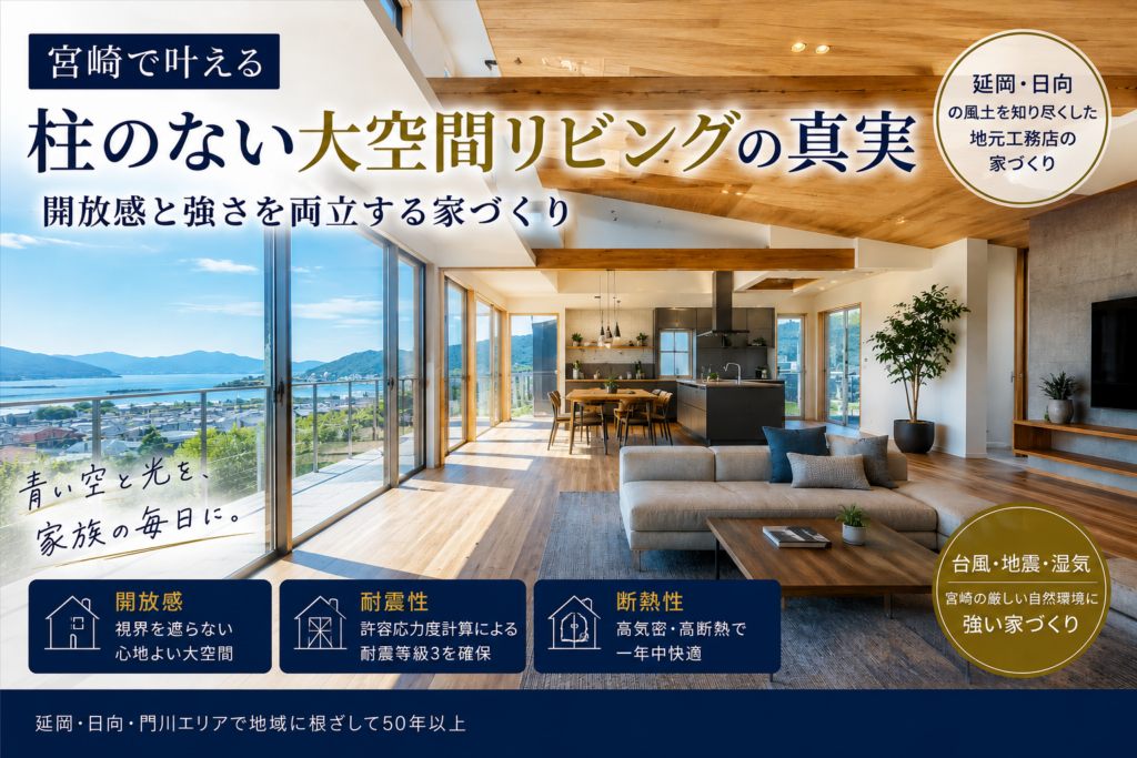 宮崎で叶える「柱のない大空間リビング」の真実：開放感と強さを両立する家づくり