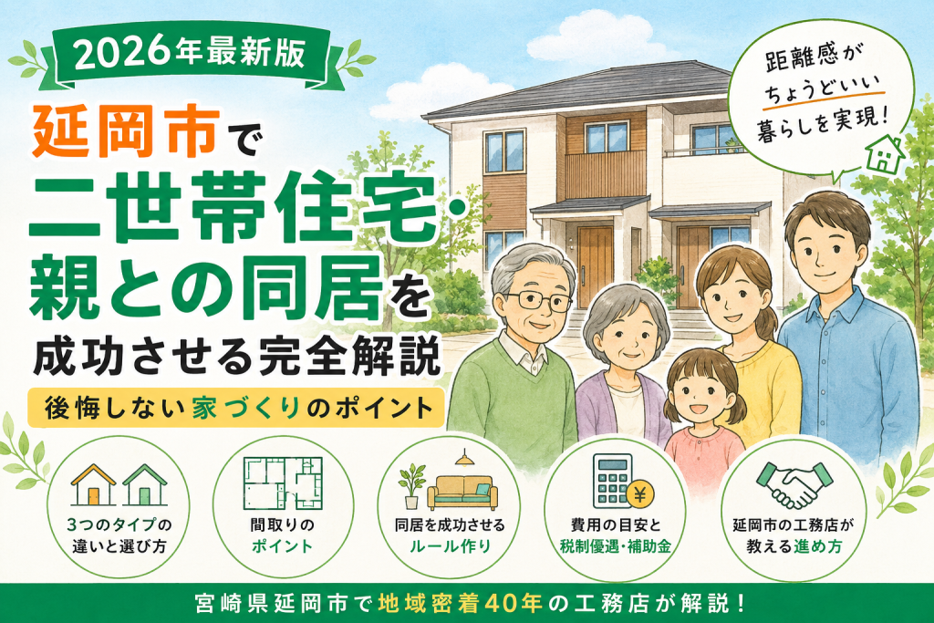 【2026年最新版】延岡市で二世帯住宅・親との同居を成功させる完全解説｜後悔しない家づくりのポイント