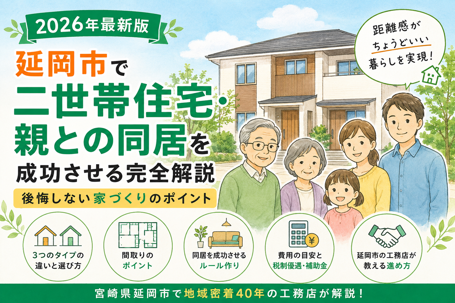 【2026年最新版】延岡市で二世帯住宅・親との同居を成功させる完全解説｜後悔しない家づくりのポイント