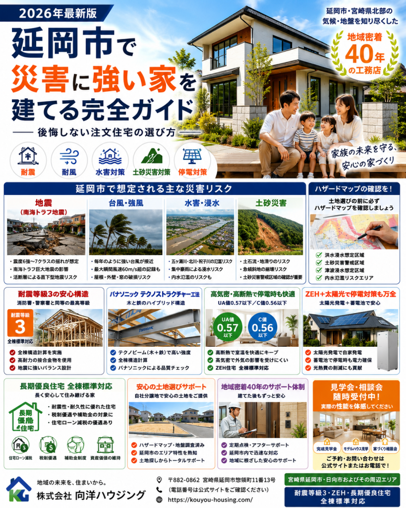 【2026年最新版】延岡市で災害に強い家を建てる完全ガイド｜後悔しない注文住宅の選び方