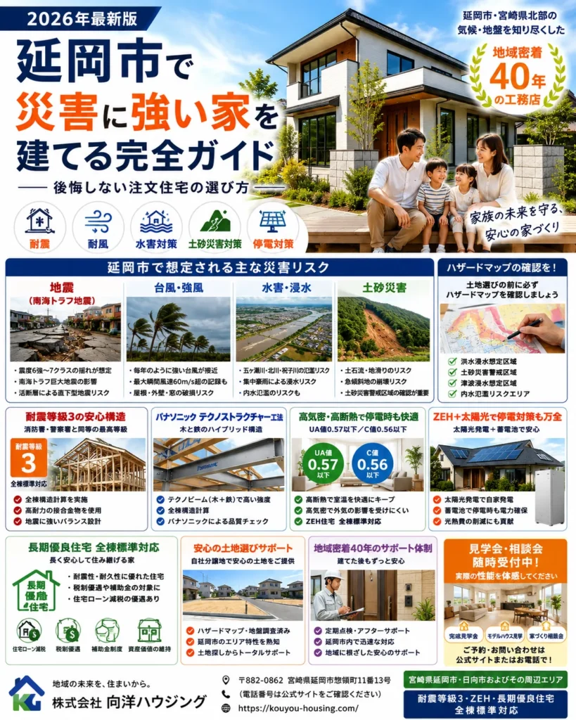 【2026年最新版】延岡市で災害に強い家を建てる完全ガイド｜後悔しない注文住宅の選び方