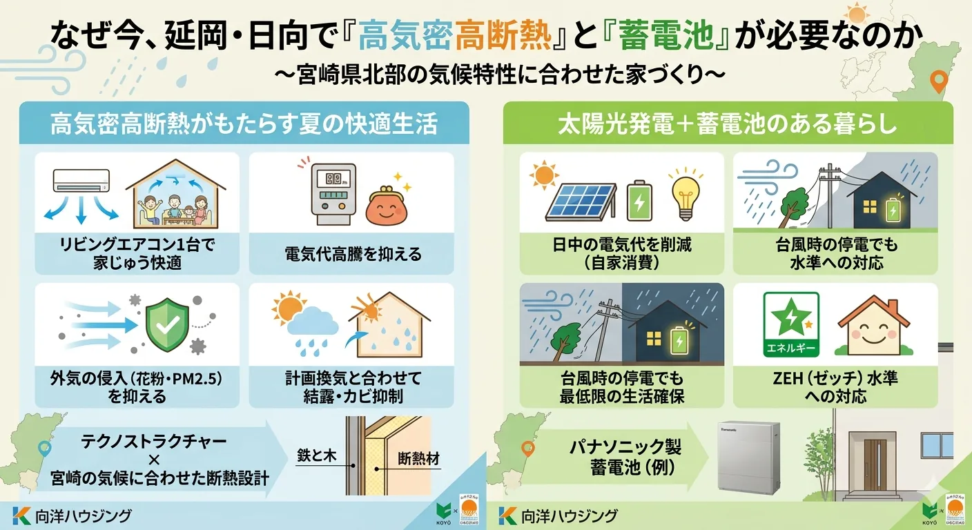 なぜ今、延岡・日向で「高気密高断熱」と「蓄電池」が必要なのか