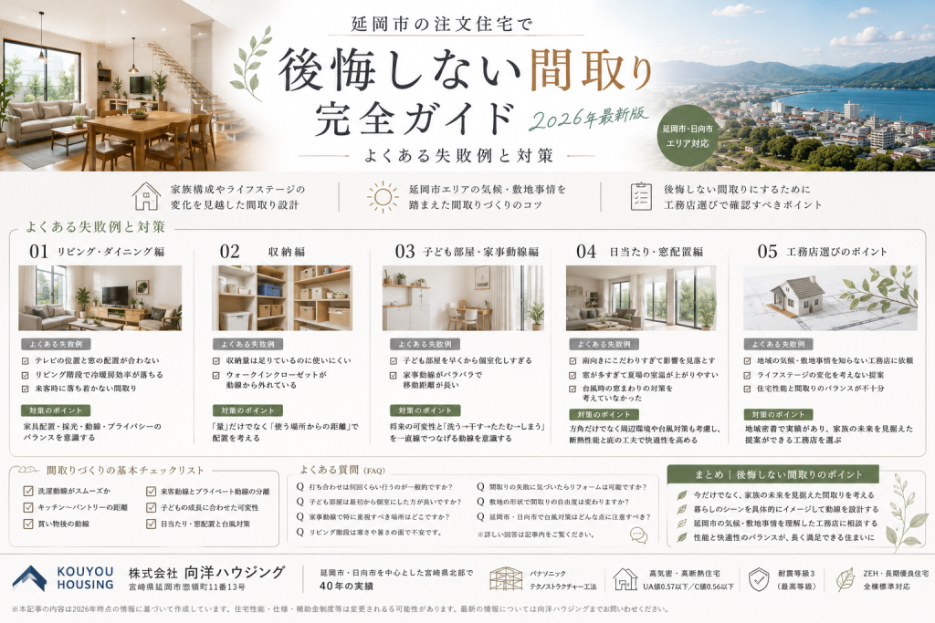 延岡市の注文住宅で後悔しない間取り完全ガイド　　　よくある失敗例と対策