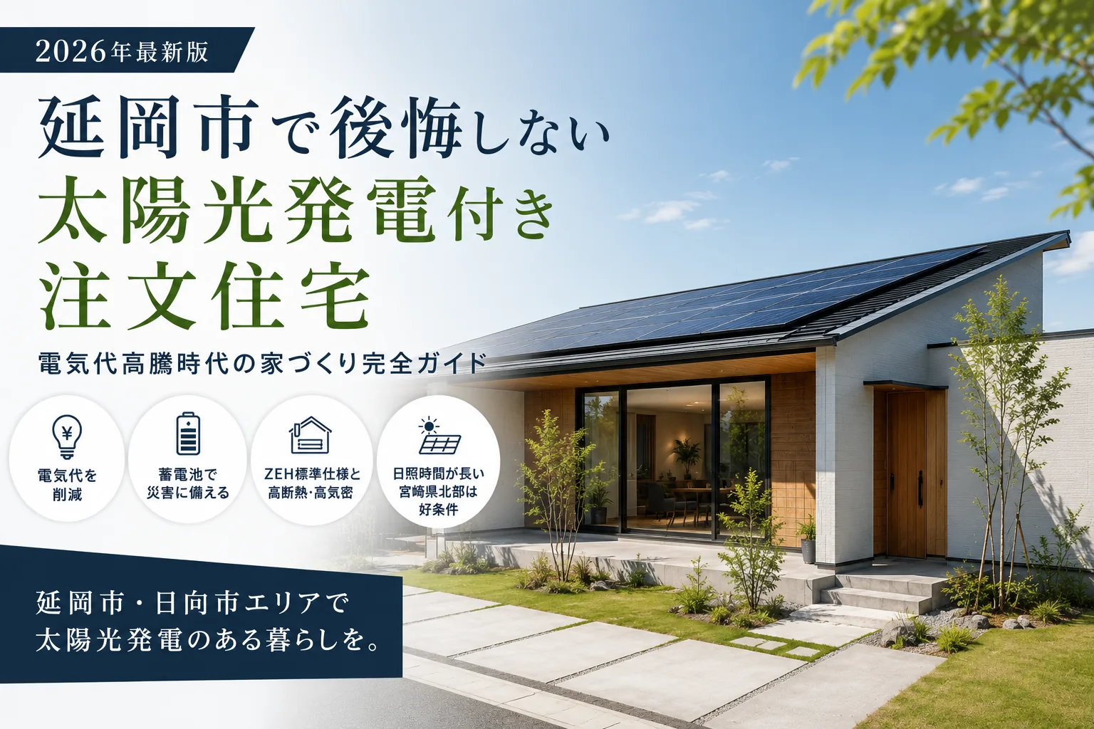 【2026年最新版】延岡市で後悔しない太陽光発電付き注文住宅｜電気代高騰時代の家づくり完全ガイド
