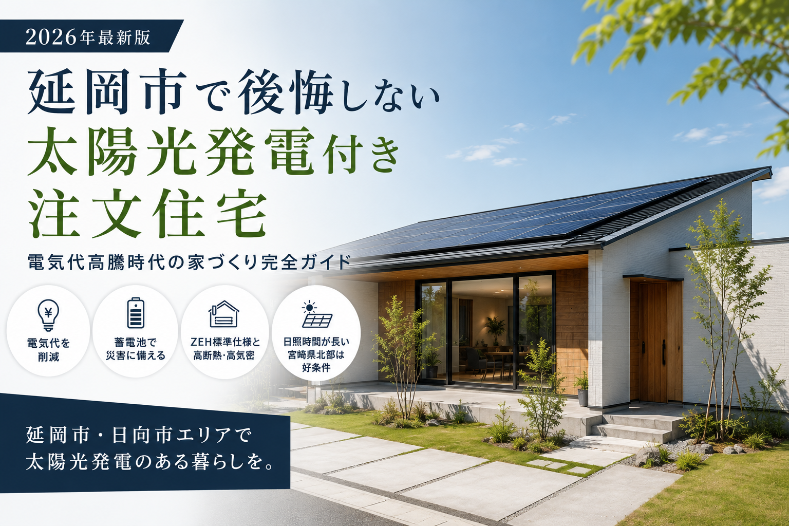 【2026年最新版】延岡市で後悔しない太陽光発電付き注文住宅｜電気代高騰時代の家づくり完全ガイド