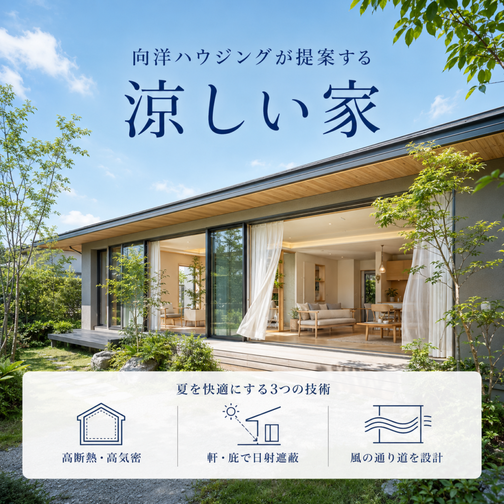 向洋ハウジングが提案する「涼しい家」を叶える3つの技術