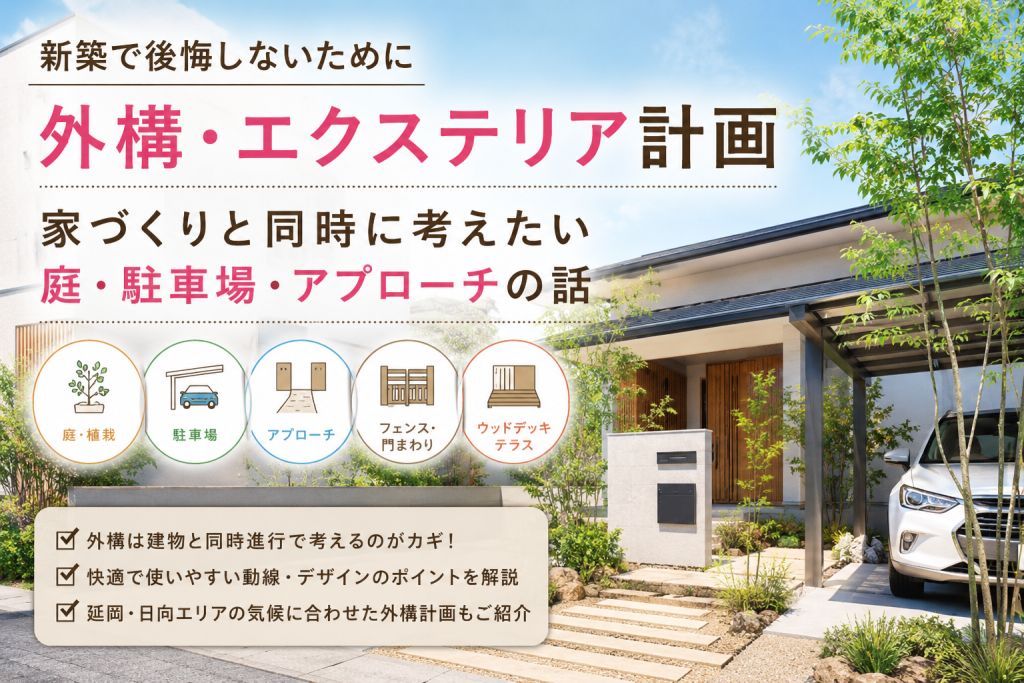 新築の「外構・エクステリア計画」で後悔しないために ― 家づくりと同時に考えたい庭・駐車場・アプローチの話