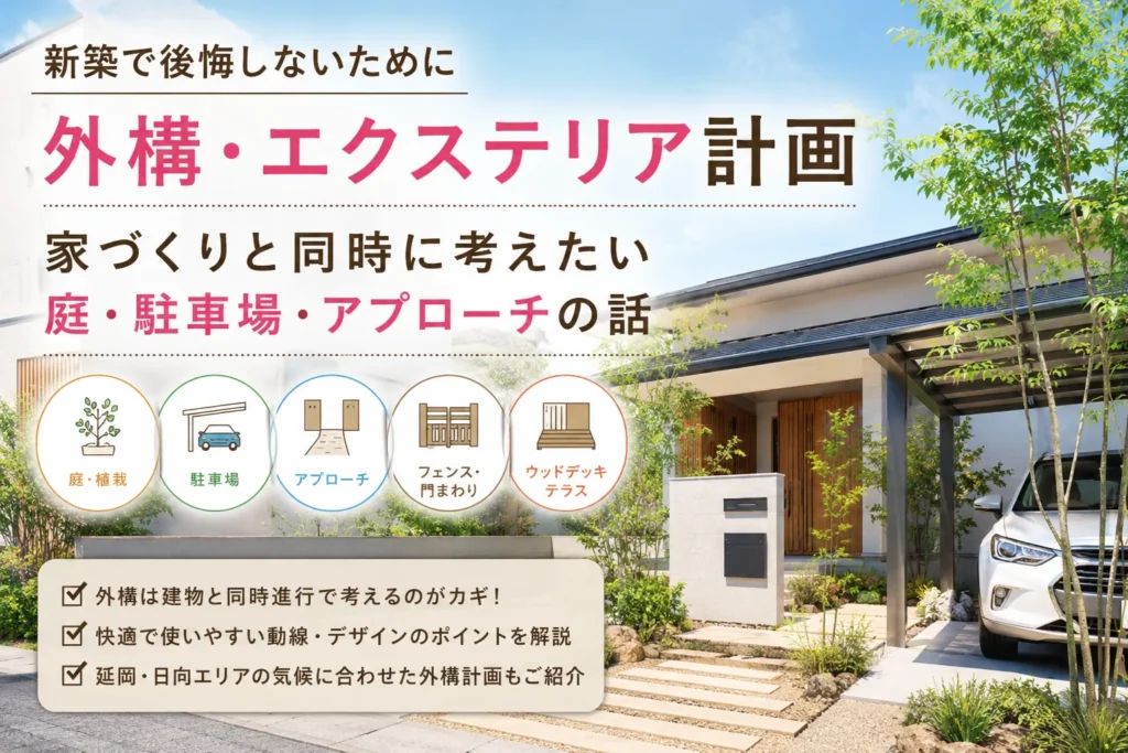 新築の「外構・エクステリア計画」で後悔しないために ― 家づくりと同時に考えたい庭・駐車場・アプローチの話