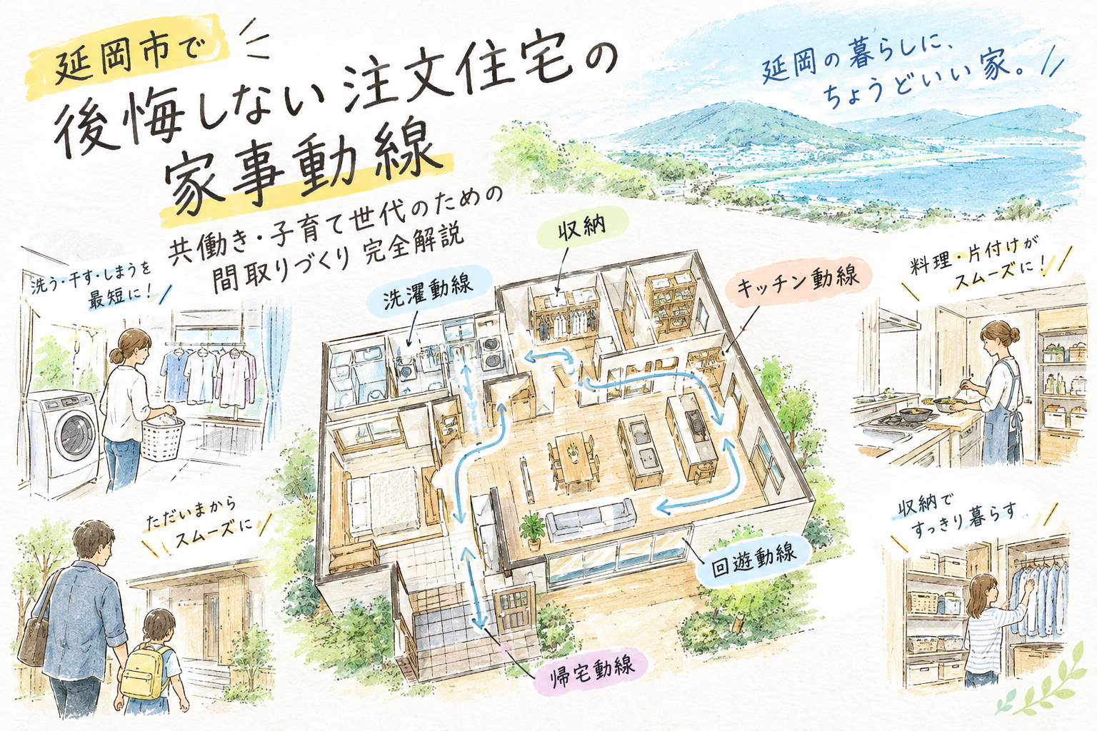 【2026年最新版】延岡市で後悔しない注文住宅の家事動線｜共働き・子育て世代のための間取りづくり完全解説